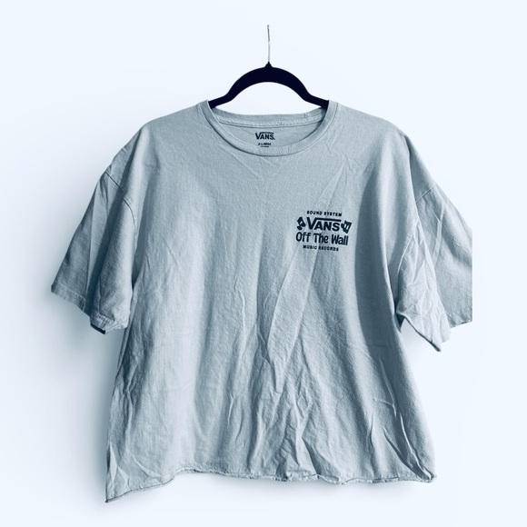 Vans Tops - Vans Off The Wall Music Records Cropped Tee